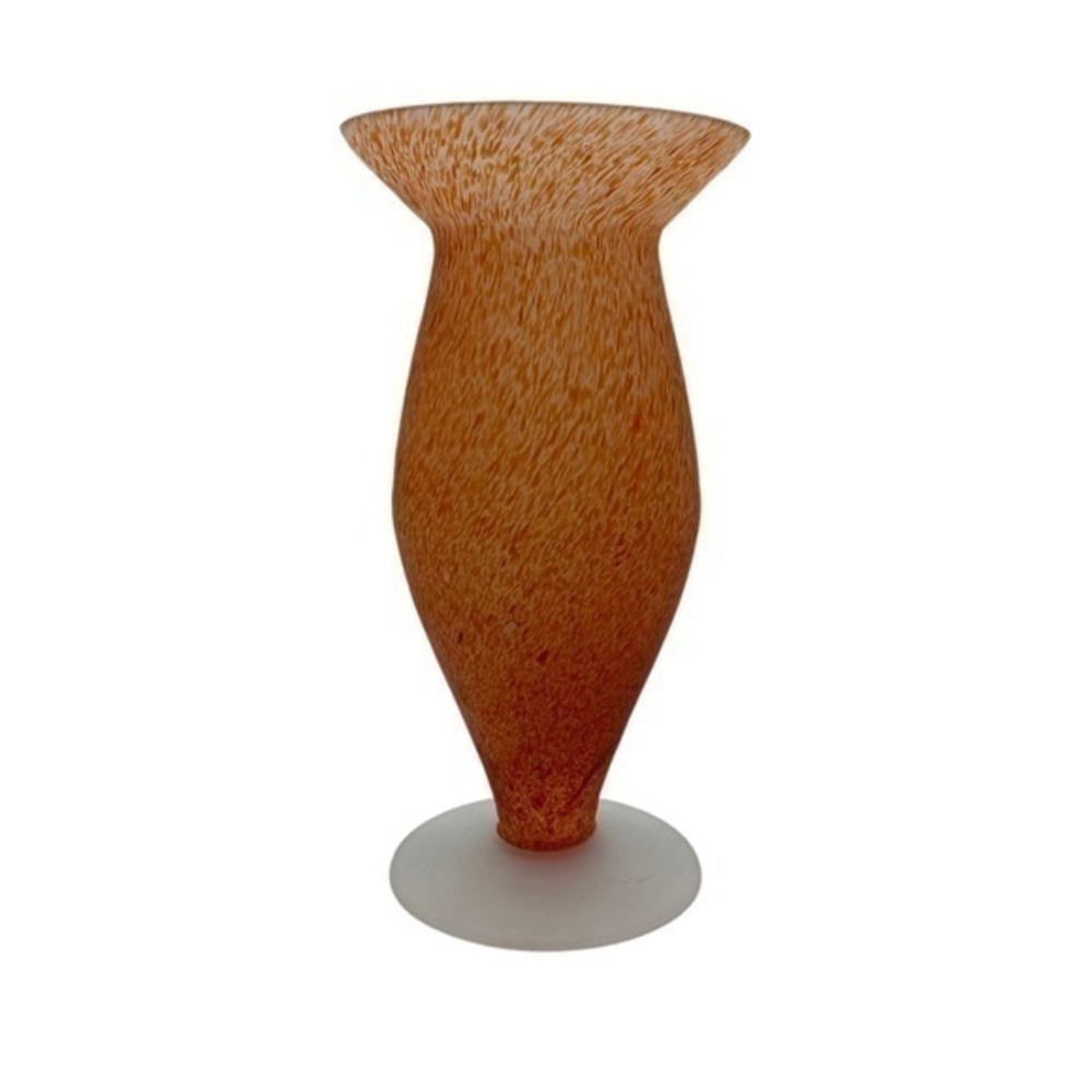 Vintage Art Deco Orange Swirled Vase
